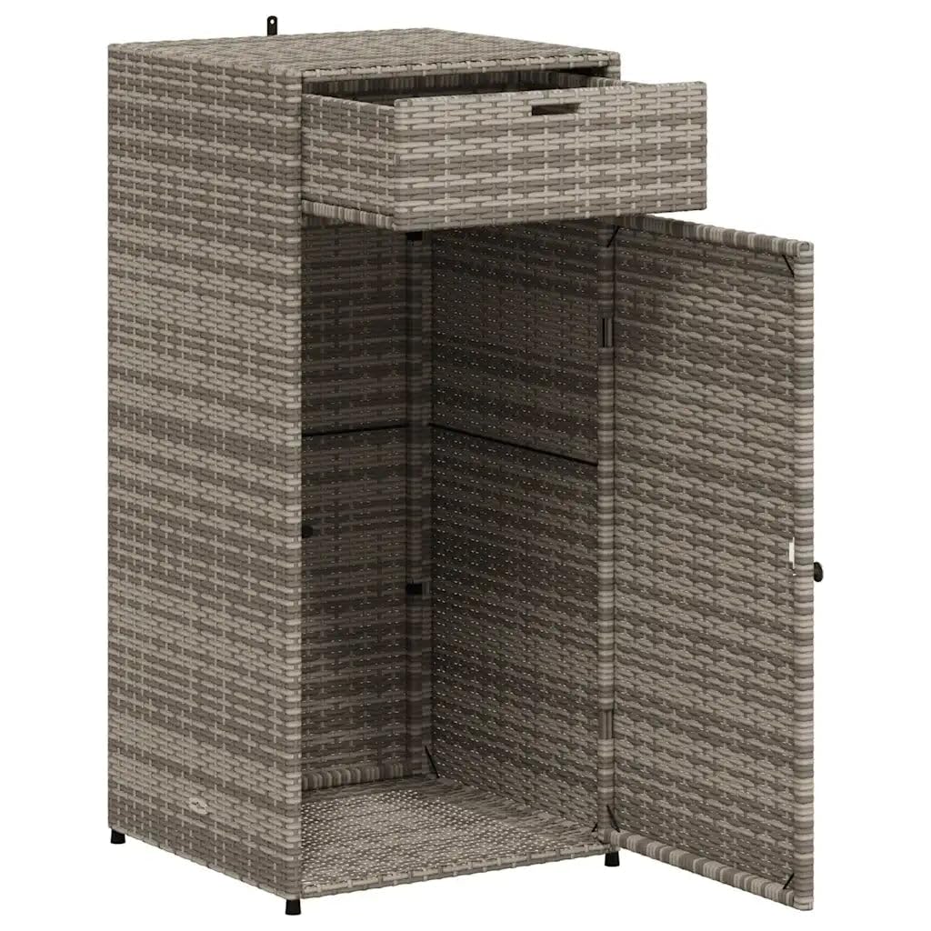 Helloshop26 - Armario de almacenamiento para exteriores (55 x 55 x 111 cm, resina trenzada, color gris 02_0047434)