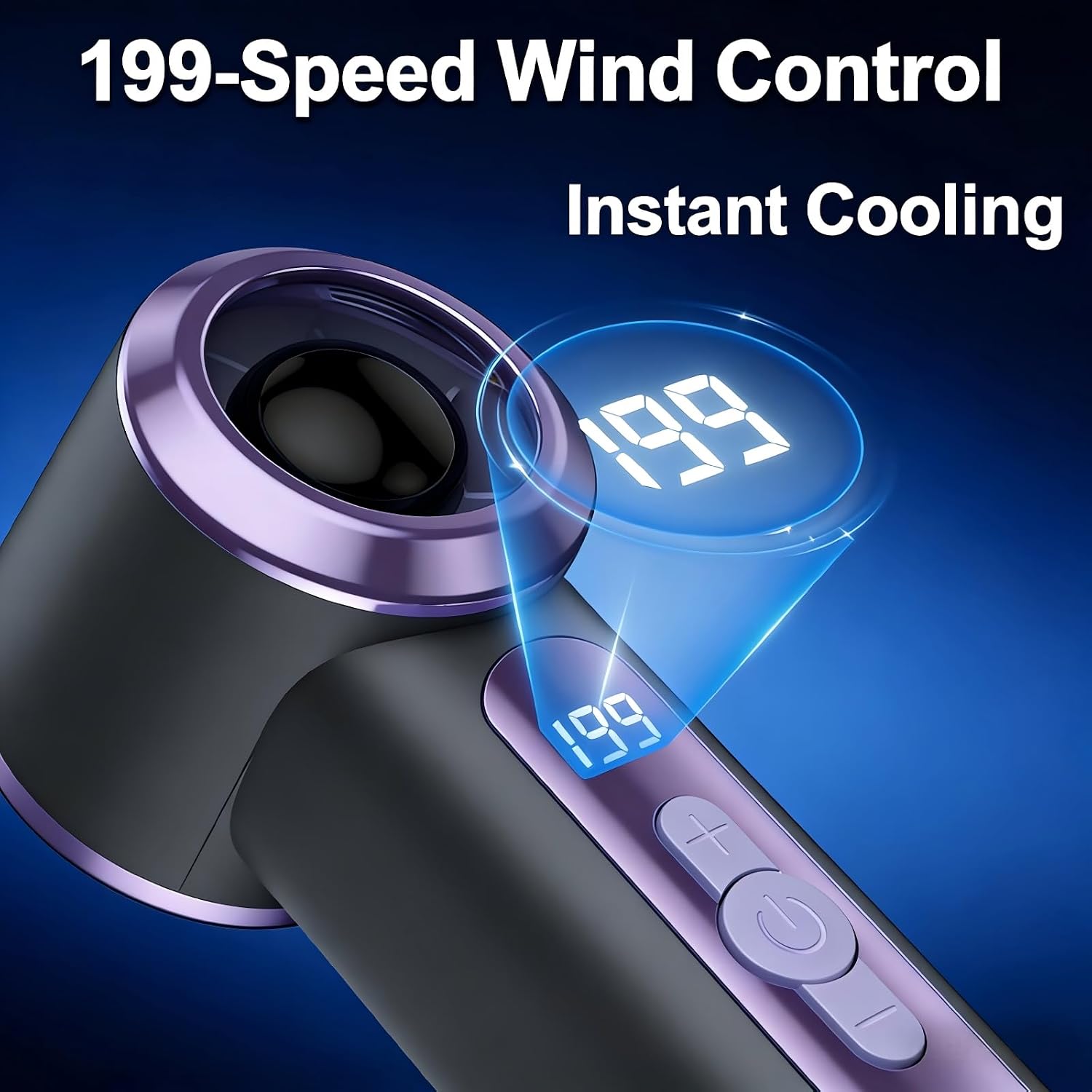 Portable Fan For Travel,Handheld Mini Fan 6 hours battery life with LED Display,6-Speed Mini Rechargeable Fan for Outdoor & Office & Indoor image 2