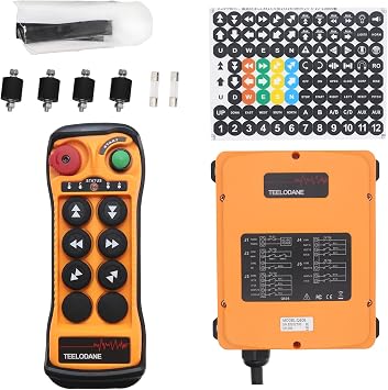 Q606 24V/110V/220V Industrial Wireless Remote Control 6 Button Dual Speed, IP65 Waterproof, Reinforced Nylon Housing, Heavy Duty Radio Controller AC/DC24-264V 1T1R