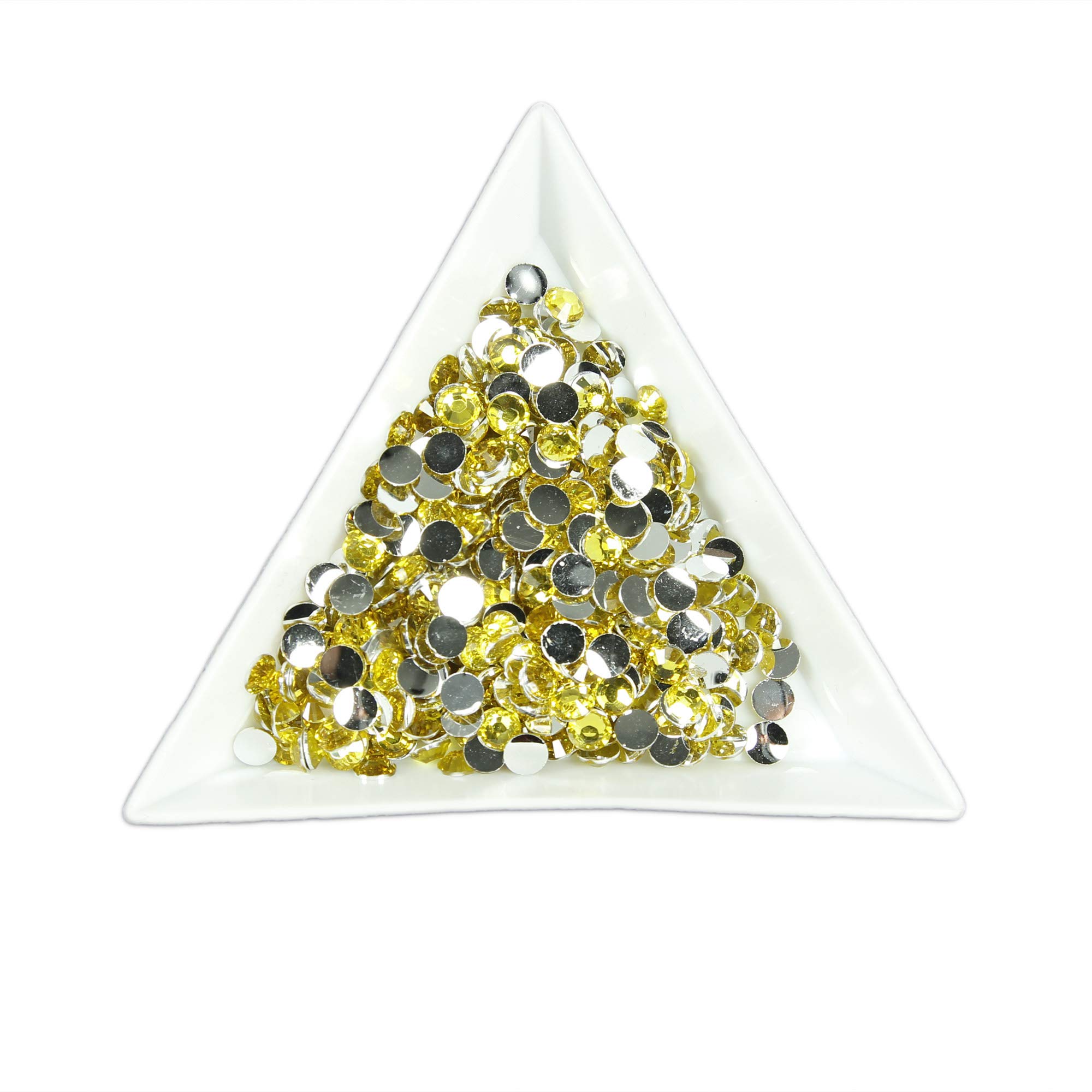 1000pcs 4mm Flat Back Resin Rhinestones Bling Crystal Diamantes for Nail Art & Craft (4mm, Citrine)