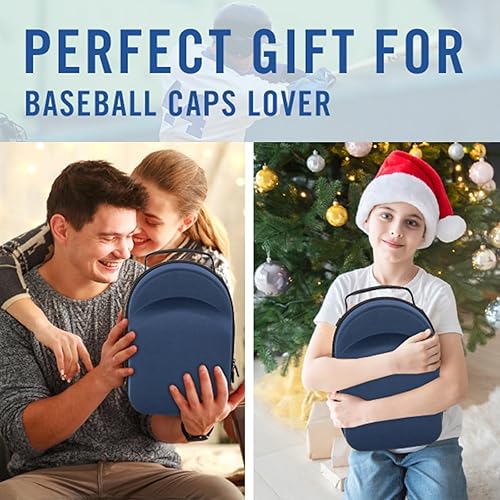 Miniatura 6 de Livememory Estuche de viaje para gorras de béisbol y almacenamiento en el hogar, protege hasta 6 sombreros, color azul marino