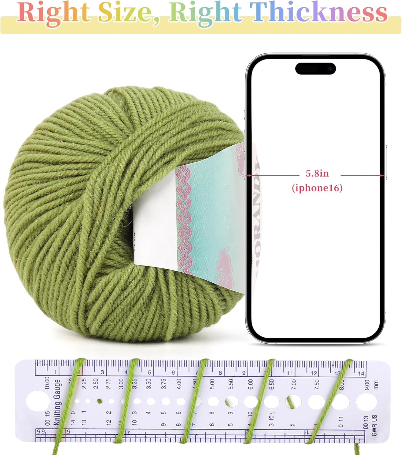 Coopay Yarn for Crocheting, 12 Premium Wool Yarns - 98% Wool 2% Cotton, 1.76oz, 164yds - Crochet Yarn for Clothes, Scarves, Blankets, Shawls (Multicolor)