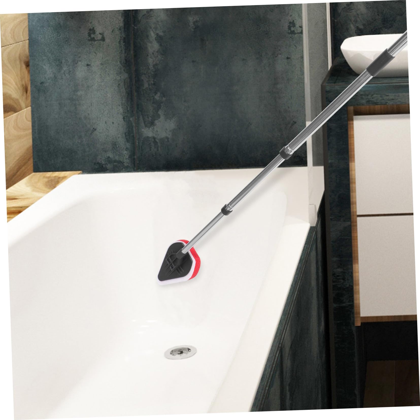 Cepillo de Limpieza Multiusos para Fregar Suelos de Baño con Mango Extensible para Suelos de Ducha y Juntas Cepillo Fregador de Baño