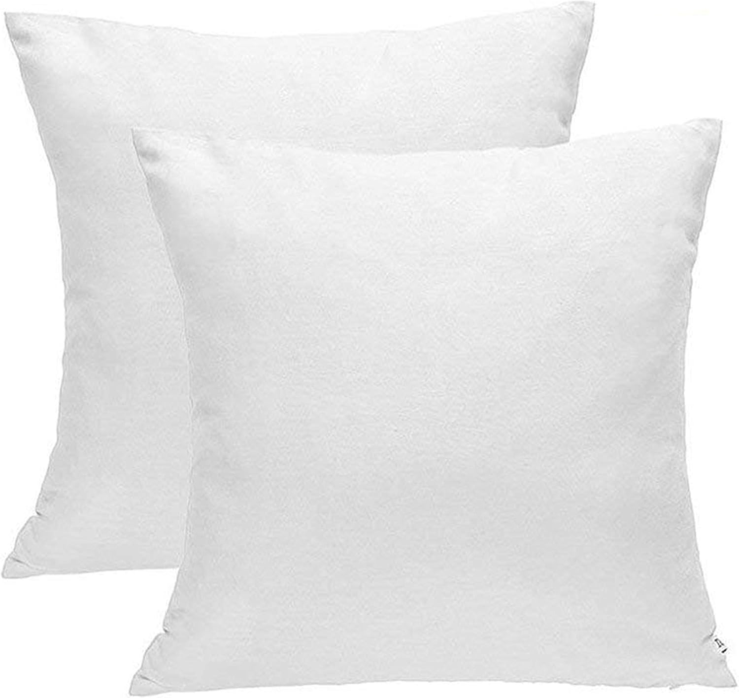 DOZZZ Set of 2 Premium Hypoallergenic Stuffer Pillow Insert Sham Square Form Cushion Polyester 16" L X 16" W Clearance