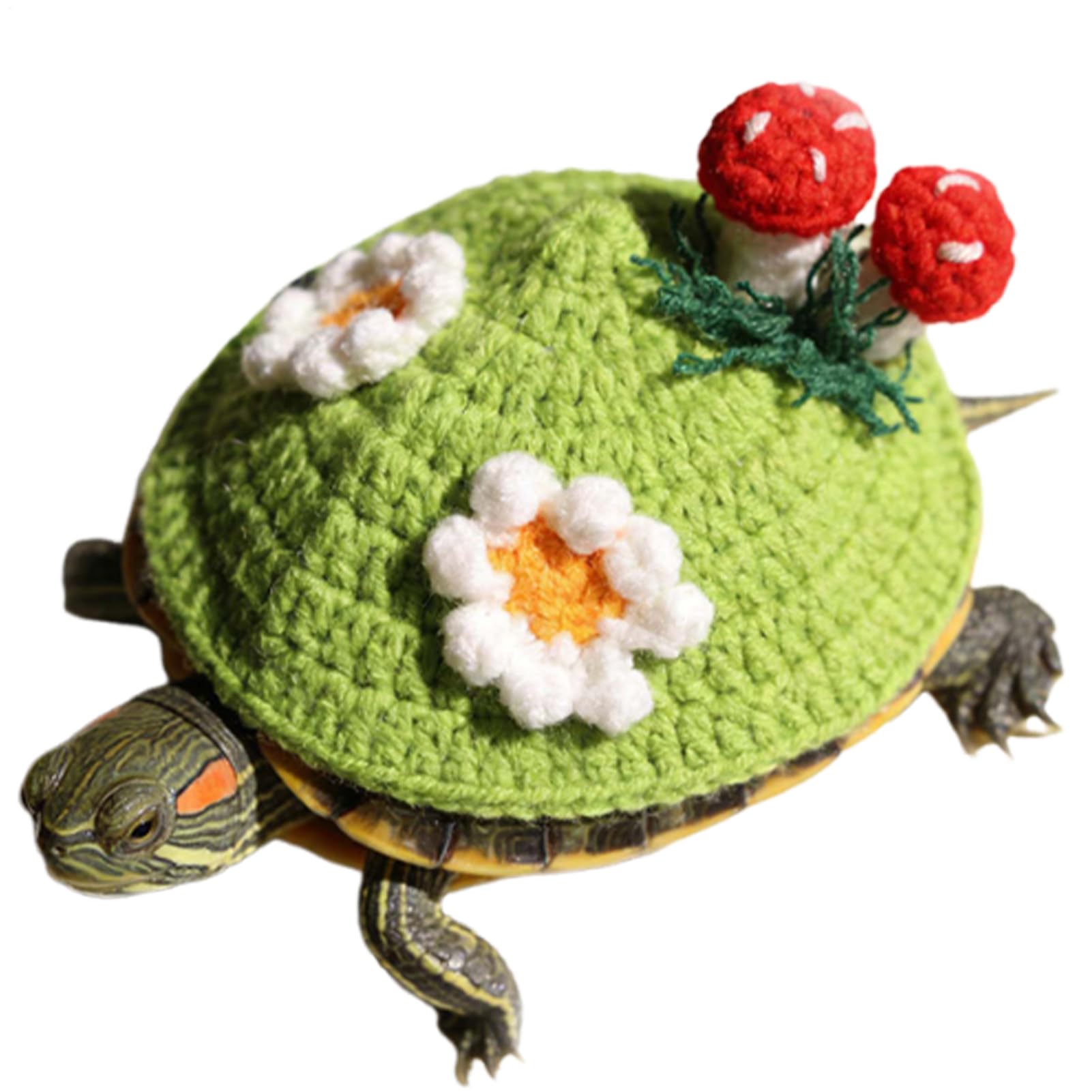 Turtle Sweater for Pet | Pet Apparel with Adjustable Strap,Cute Reptile Costume with 3D Mushroom | for Outdoor Indoor Walking Party Cosplay Photoshoots Winter Cold Weather