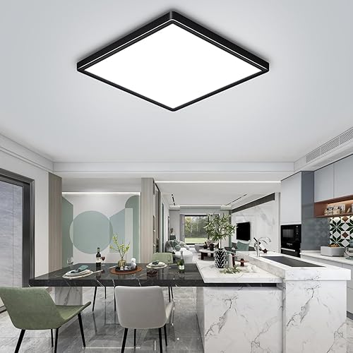 Miniatura 8 de Lámpara de techo LED empotrada de 12 pulgadas, 24 W, 3000 K4000 K6000 K, luz de techo LED cuadrada ajustable, lámpara de techo plana brillante de
