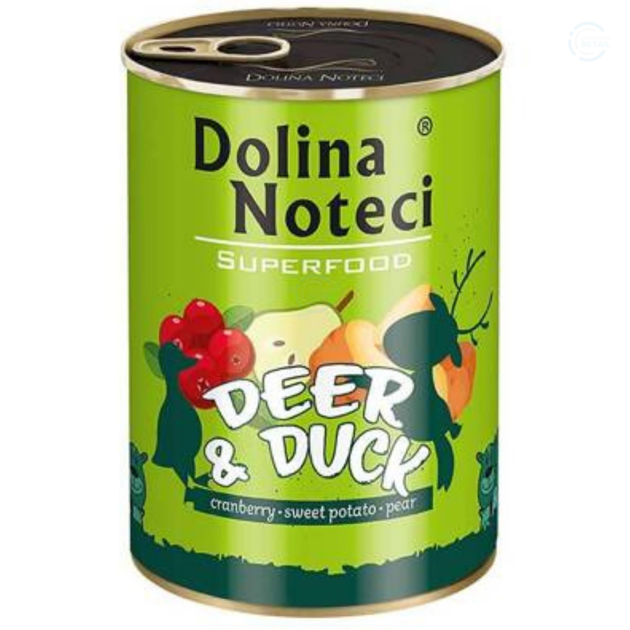 Dolina Noteci Premium Grain-Free Wet Dog Food - 80% Meat with Deer & Duck for Optimal Nutrition, Rich in Protein, Vitamins & Omega-3s, No Grains or Artificial Preservatives (Deer & Duck, 400g)