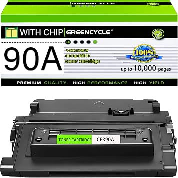 greencycle 90A Compatible Toner Cartridge Replacement for HP 90A Black Toner Cartridge CE390A Use for LaserJet Enterprise 600 M601 M602 M603 Series LaserJet Enterprise M4555 MFP Series 1-Pack