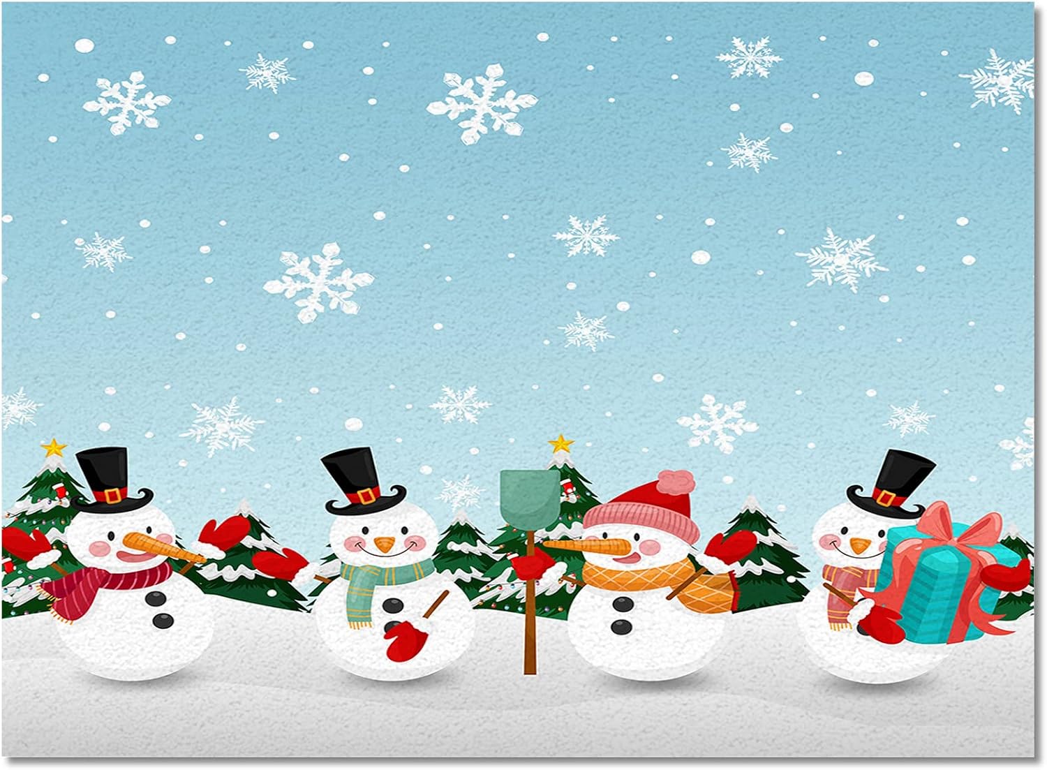 Area Rug 2x3 Feet, Xmas Tree Snowflake Snowman Christmas Rug, Rugs for Living Room Decor Bedroom Decor Kids Room, Non-Slip Living Room Rugs, Comrft Carpet Washable Rug