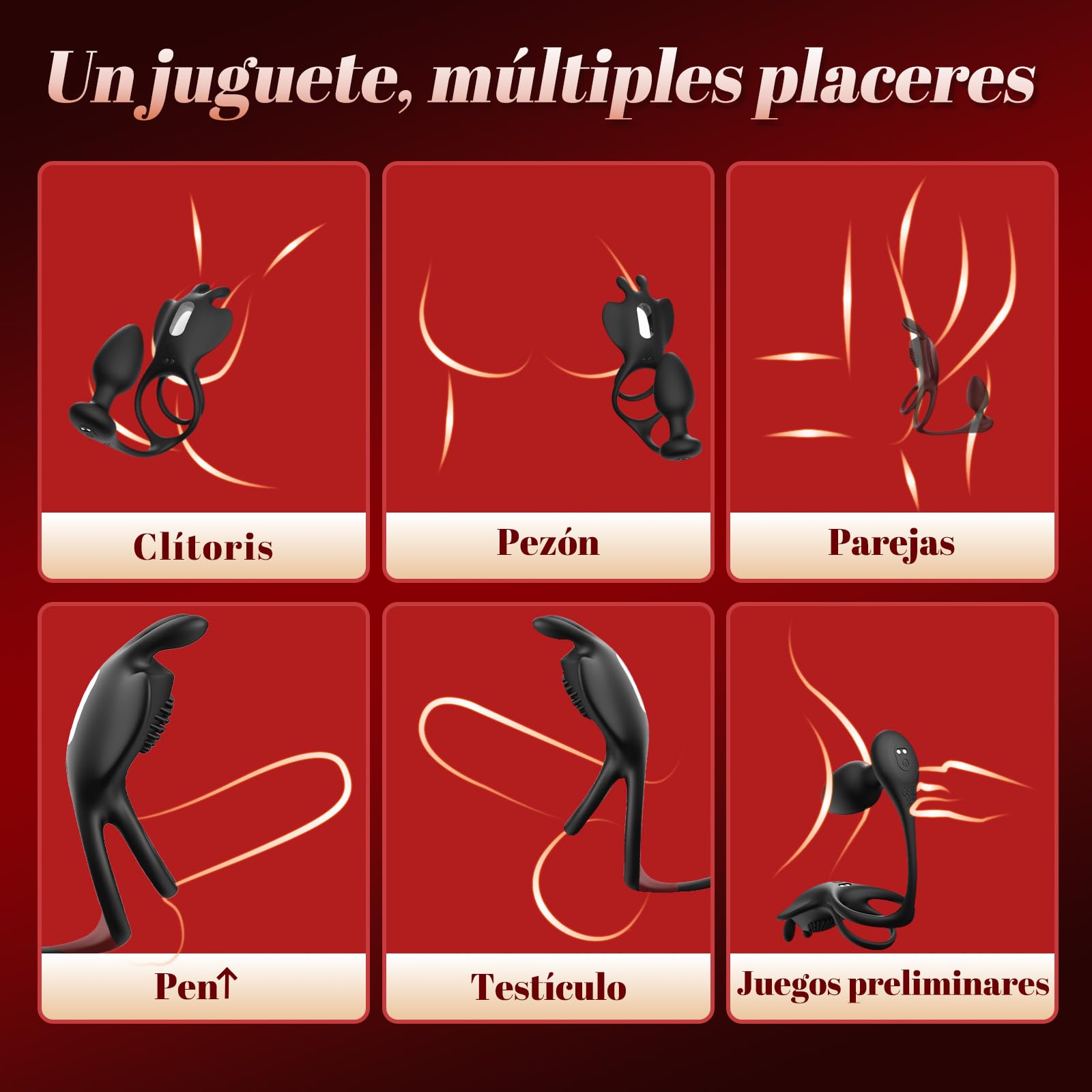Juguetes Sexuales Masculinos Anillo Vibrador para el Pene con Plug Anal Vibrador, Masajeador Prostático con Control Remoto y Masturbador con 9 Modos de Vibración Anillo Vibrador y Plug Anal para Juego