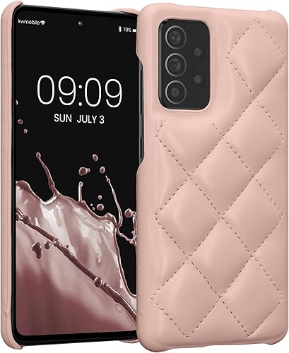 kwmobile Funda acolchada compatible con Samsung Galaxy A52  A52 5G  A52s 5G - Funda con diseño de acolchado de piel sintética para teléfono, color