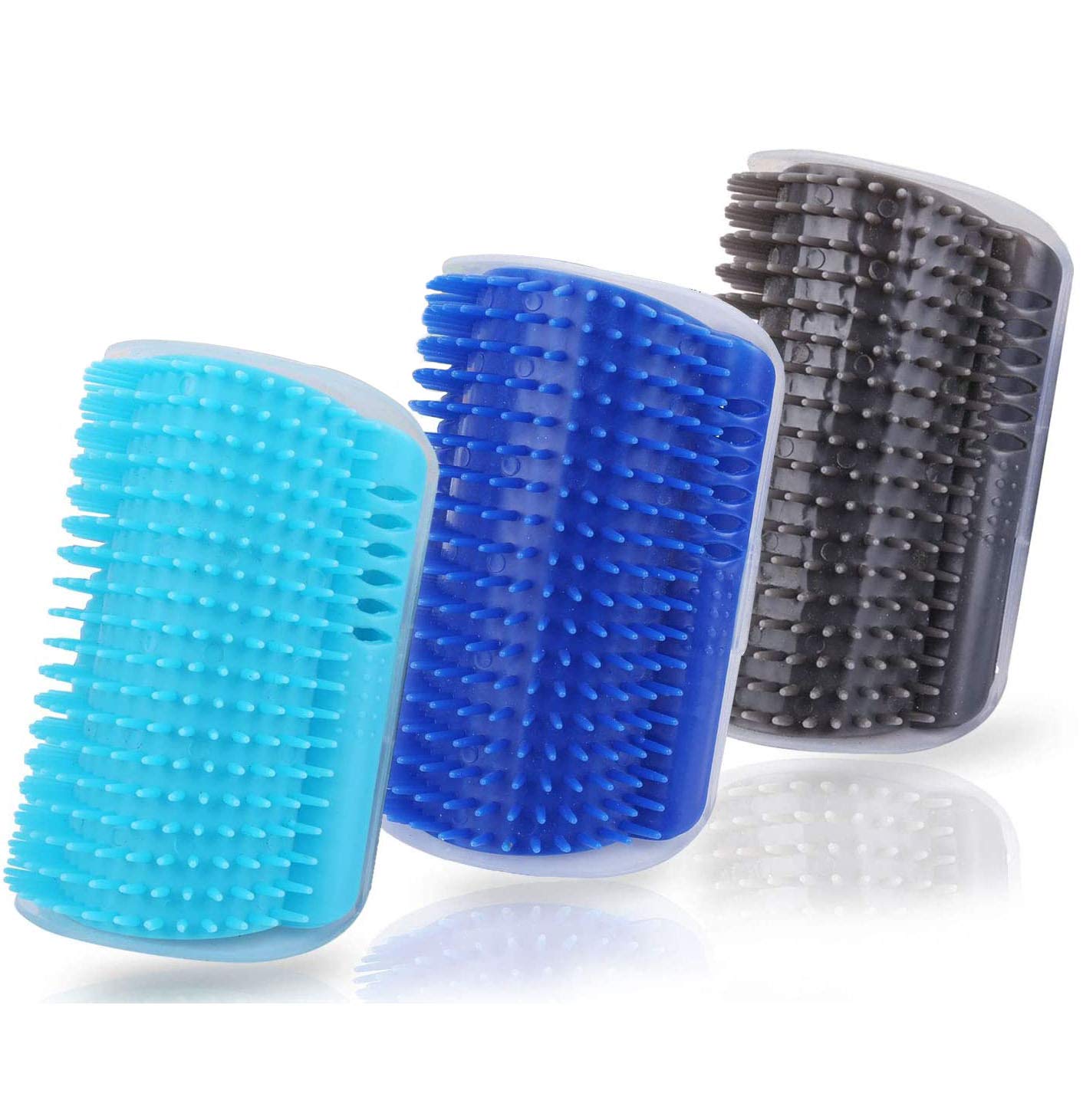 3.0 SOFTER Cat Self Groomer with Catnip, Dog Cat Corner Groomer,Wall Corner Massage Comb, Cat Toy Grooming Brush, Perfect Scratcher for…