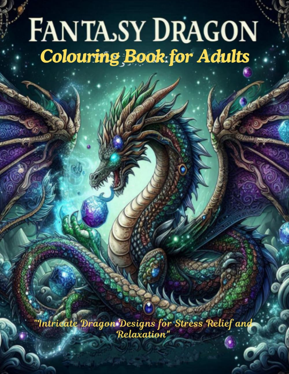 Fantasy Dragon Colouring Book for Adults: Intricate Dragon Designs for Stress Relief and Relaxation | 112 Pages | 50+ Unique Drawings of Dragons for Adults and Teens to Color | 8.5 x 11 inchs