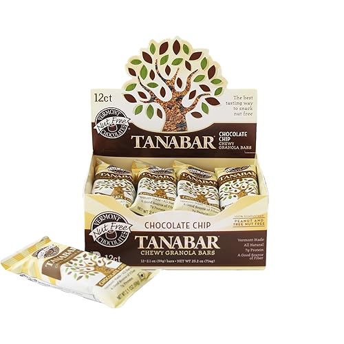 Vermont Nut Chocolates Chewy Granola TANABAR Chocolate Chip Barras de 21 oz 12 unidades