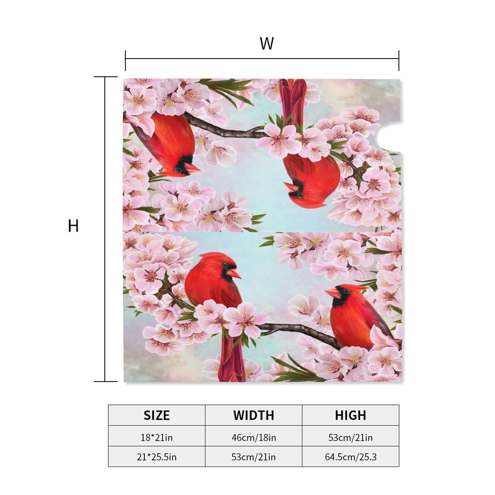 Perinsto Magnetic Mailbox Cover - Spring Flowers & Birds, Waterproof Oxford Cloth, 21x18 Inches, Easy Install