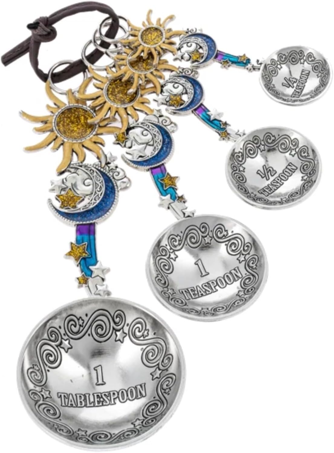 Ganz Celestial Measuring Spoons, Set of 4, 5.25-Inch, Multicolor