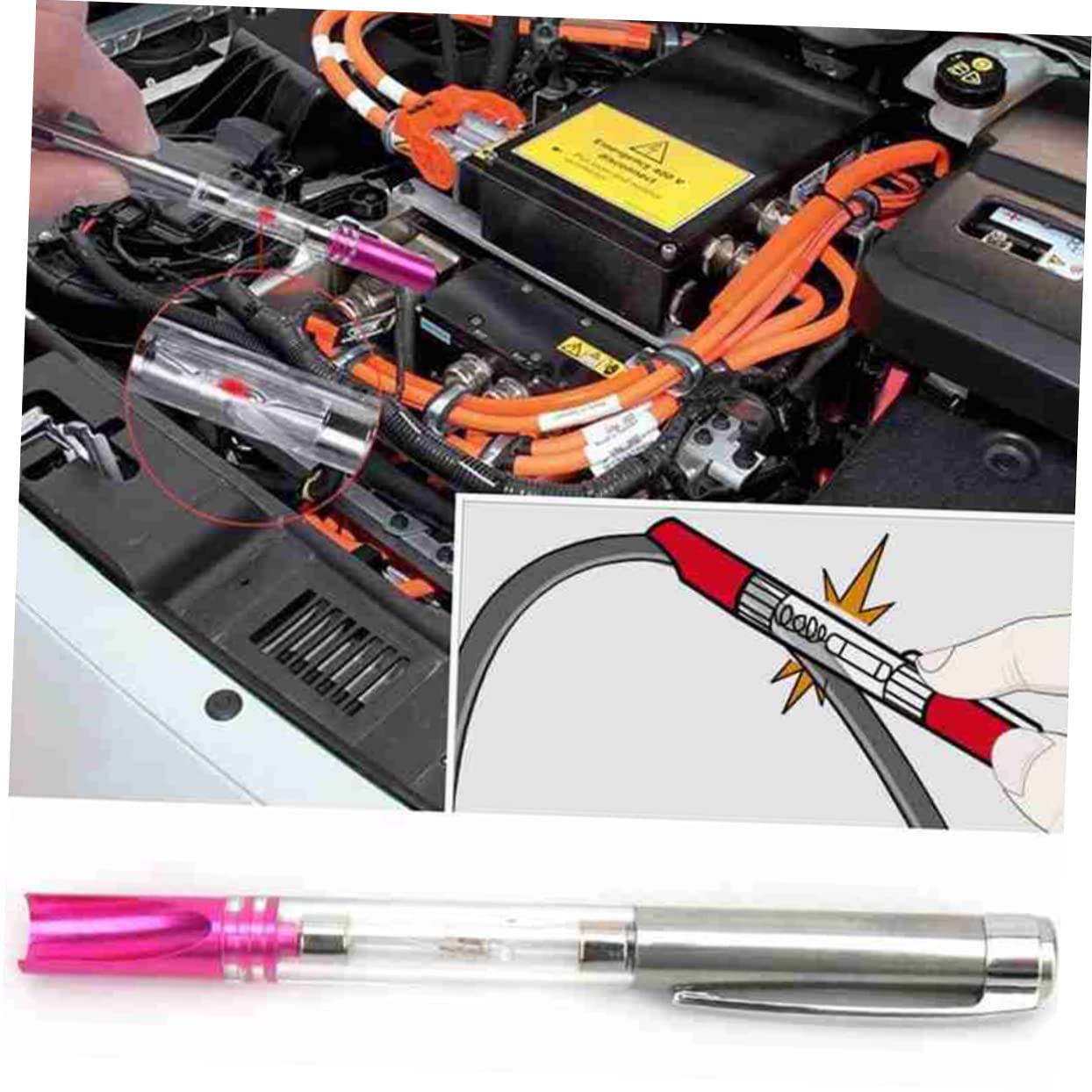 GALPADA 2pcs Auto Ignition Test Pen Spark Plug Tester for Cars Pack Tester Automotive High Brightness Easy to Observe Portable