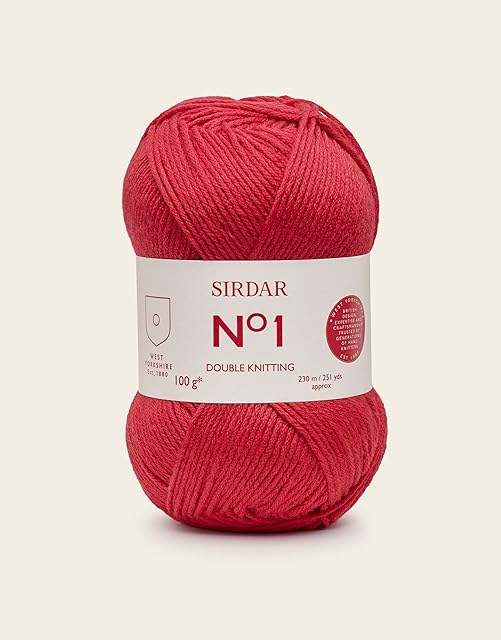 Sirdar No.1 DK Double Knitting, Pure Scarlet (214), 100g