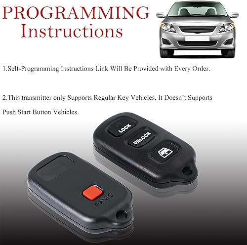 Miniatura 4 de MechanMagic 2 piezas de repuesto para llavero de Toyota 4Runner 1999 2000 2001 2002 2003 2004 2005 2006 2007-2009/Sequoia 2001-2007 HYQ12BBX Control