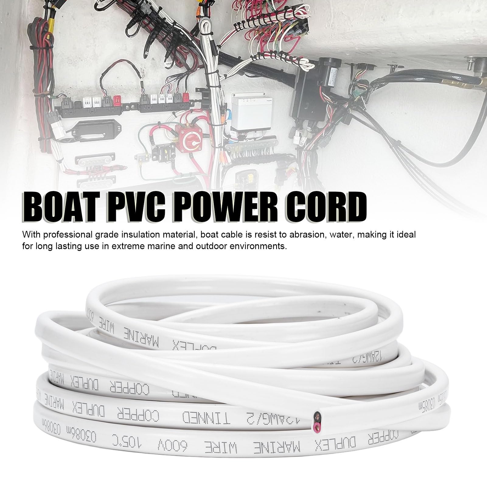 14 Gauge Marine Wire, 14AWG 30ft Marine Grade Wire Waterproofing Boat Electrical Cable for Boat, Automotive, RV, Camping, Trailer, Multifunctional Use, Easy Installation