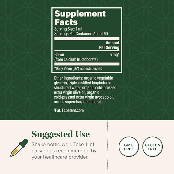 Global Healing Center - Boron Supplement for Men and Women - More Bioavailable Than Liposomal for Bone Health, Metabolism, and Enhanced Magnesium Absorption, 5 mg (2 Oz)