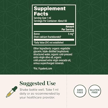 Global Healing Center - Boron Supplement for Men and Women - More Bioavailable Than Liposomal for Bone Health, Metabolism, and Enhanced Magnesium Absorption, 5 mg (2 Oz)
