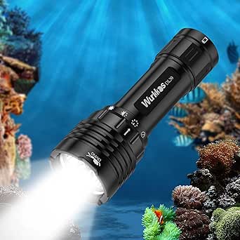 Wurkkos DL30 Diving Torch, 3600 Lumens Diving Torch, Rechargeable, IPX8 Waterproof, 3 x CRI 90 LH351D LED Underwater Torch with and Charger