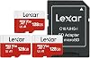 Lexar Micro SD Card 128GB 3 Pack E Series, Up to 100MB/s, microSDXC | UHS-I, U3, V30 , A1, Class10, High Speed TF Card, SD Card with Adapter