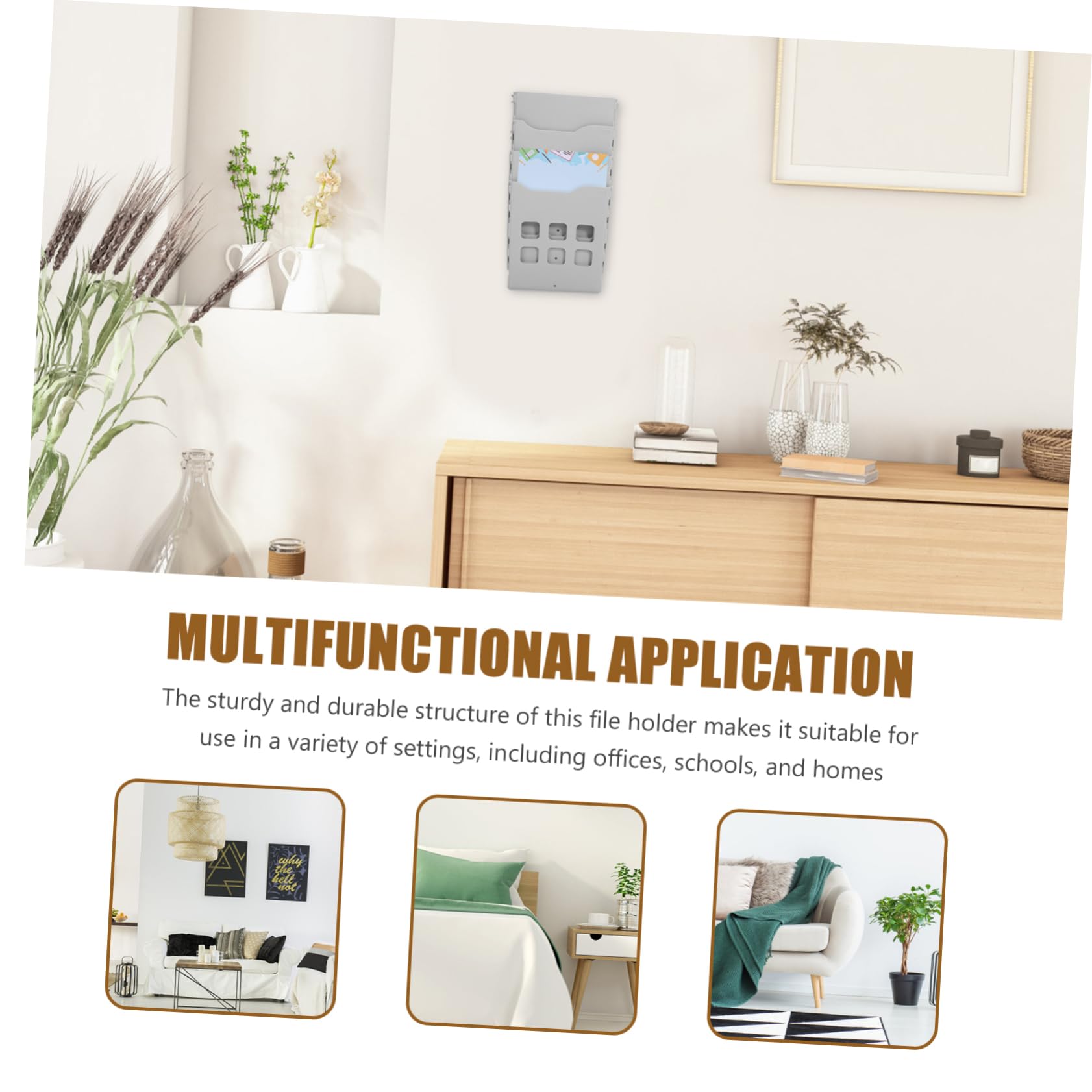 DOITOOL Porte-fichiers Mural Multi-grilles, Organisateur de Documents en Plastique, Grosse Capacité, Structure Robuste, pour Bureau et École
