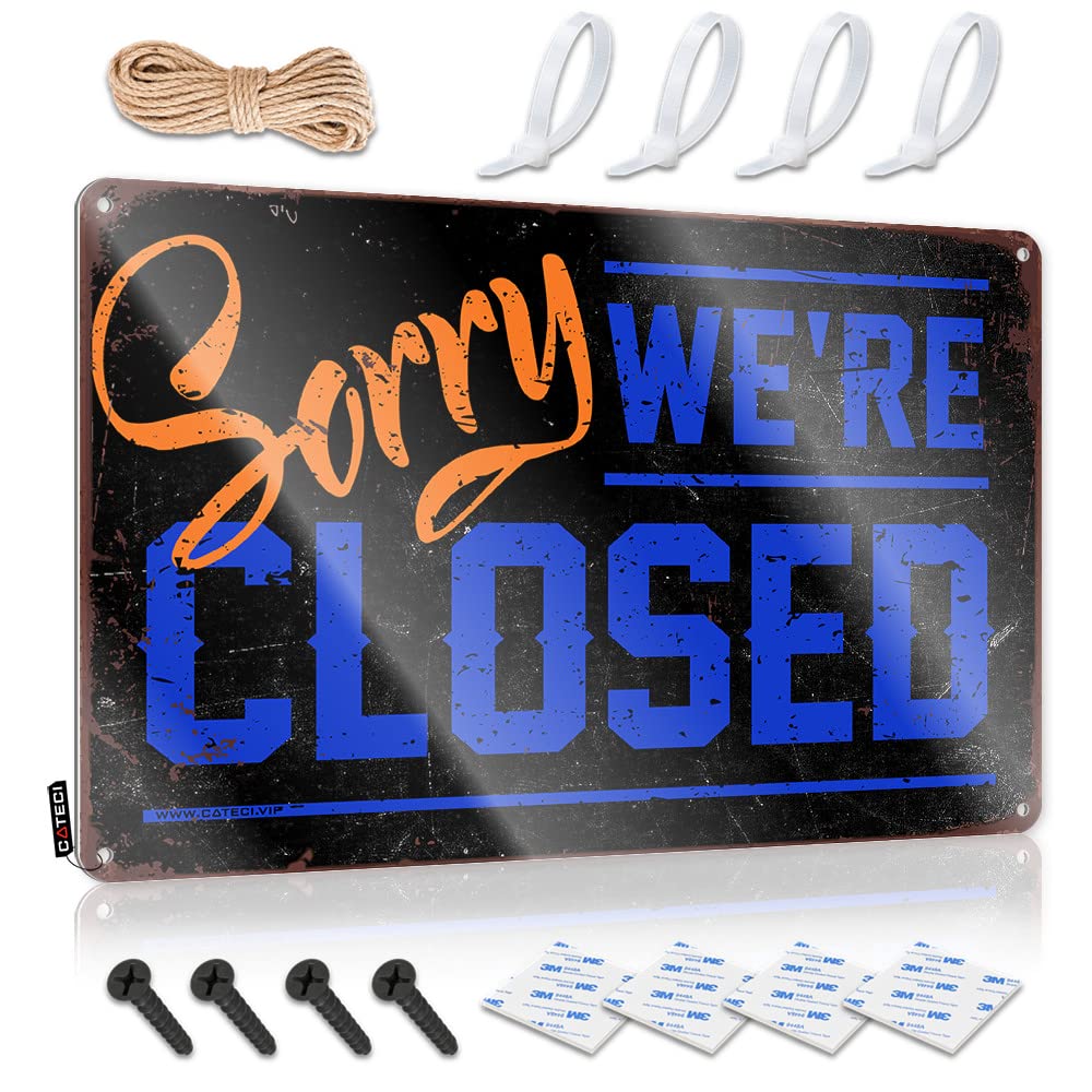 Mwfkkaddb Men's One Color Funny Wall Signs Sorry We're Closed Sign Man Cave Tin Sign Man Cave Sign Decor(30X40cm)