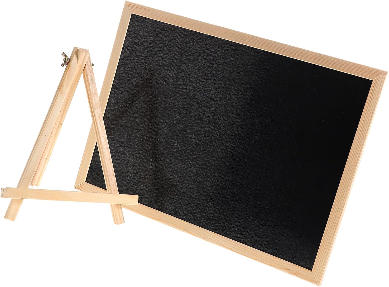 SHINEOFI Small Wooden Message Board Chalkboard with Stand 30x40cm Desktop Blackboard for Household Memo, Party Sign, and Shop Display