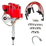 A-Team Performance HEI Distributor Kit with Silicone Spark Plug Wires - Red 65kV Coil, 7,500 RPM - Pigtail Wire Harness - Compatible with Chevrolet, GM & GMC Truck Inline-6 Engines (230/250/292)