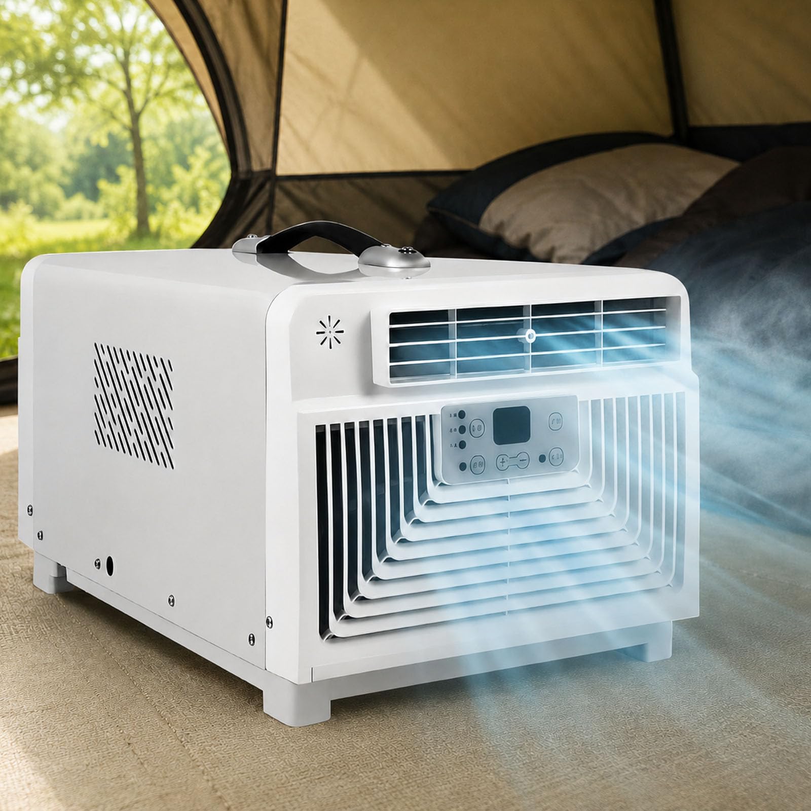 Ershangmao Multicolor Portable Air Conditioner Unit, Mobile Air Conditioner,3400 Btu Camping Ac/Air Cooler For Motorhome Air Conditioning, Tent Cooling, Truck Cab, 42 Db, Remote And Exhaust Hose Cooling