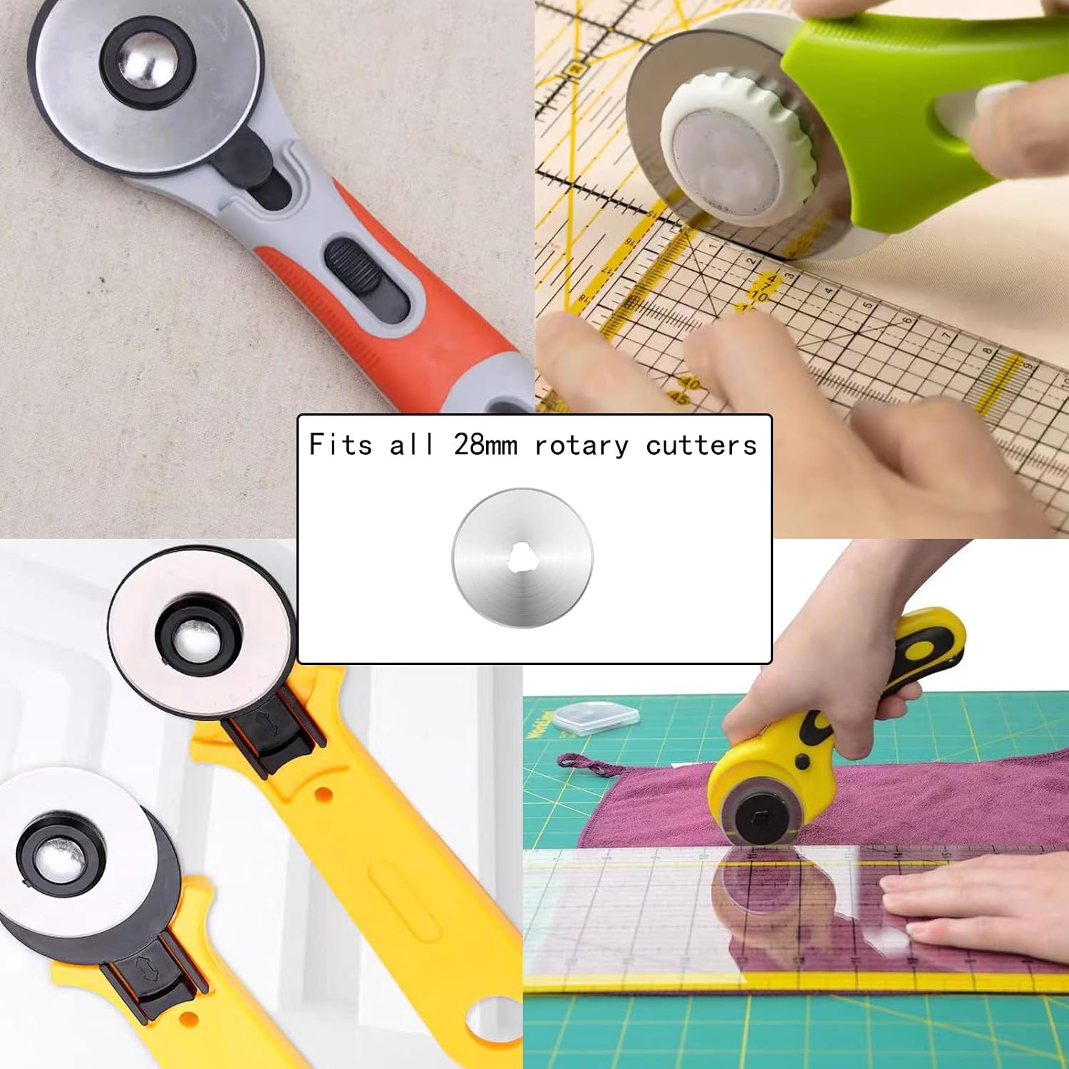 Pocoxll 36 Pcs 28mm Rotary Cutter Blades, Replacement Blades for Fits Fiskars, Olfa, Truecut Rotary Cutters, Ideal for Fabric Cutting and Patchwork Leather Quilting Sewing Arts Crafts