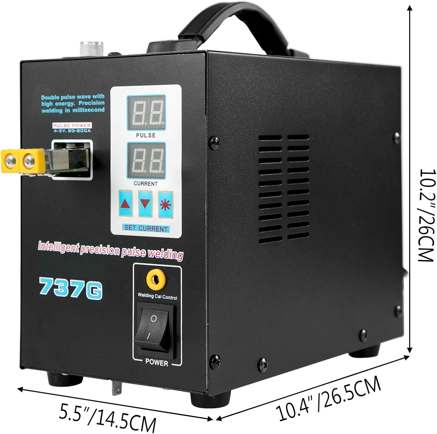 Mophorn 737G Battery Welding Machine, 0.15mm Pulse Spot Welder,110V Battery Spot Welder and Soldering Station Portable Pulse Welding Machine for Battery Pack 18650 14500 Lithium Batteries - - 