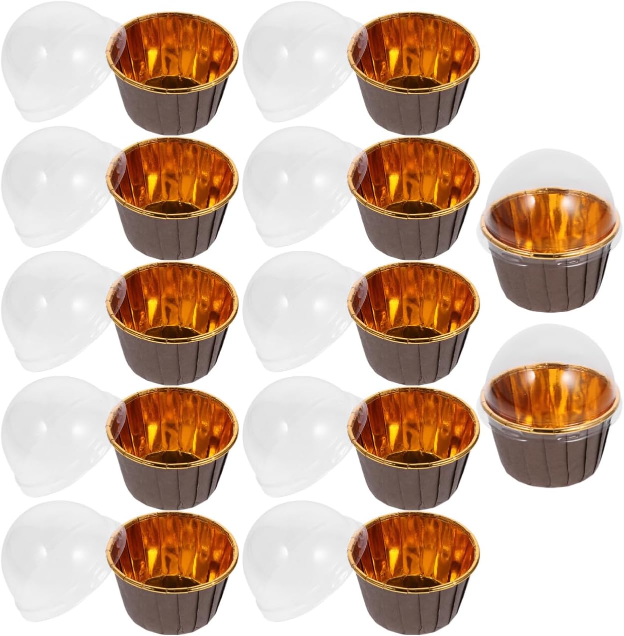 PRETYZOOM 50sets Greaseproof Dessert Paper Cups Large Muffin Baking Cups High-temperature Resistant Cake Containers for Cupcakes Pastries and More Parties and Gatherings