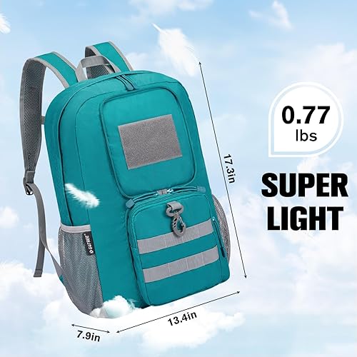 Miniatura 2 de G4Free Mochila ligera plegable de 30L para viajes de senderismo, mochila plegable resistente al agua para hombres y mujeres, Azul pavo real, 30 L,