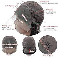 Vista 3 de Peluca Bob de encaje frontal de 13x4 de Karlami, peluca de cabello humano con encaje frontal transparente, sin pegamento, prearrancada, para Negro