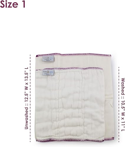 Miniatura 6 de KANGA CARE Juego de pañales de tela reutilizables de bambú sin blanquear de viscosa de rayón de bambú, paquete de 6 + 2 fundas impermeables