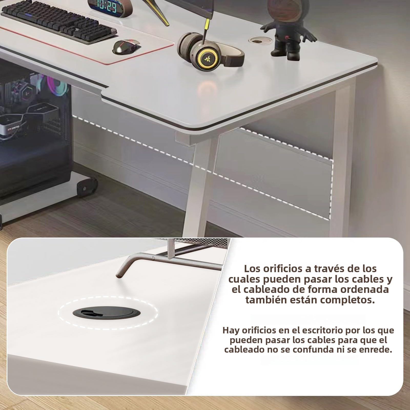 Escritorio Gaming Mesa Computador Estudio Estudiantes Arte Estilo Moderno Sencillo Mesas PC Madera para Hogar, Oficina