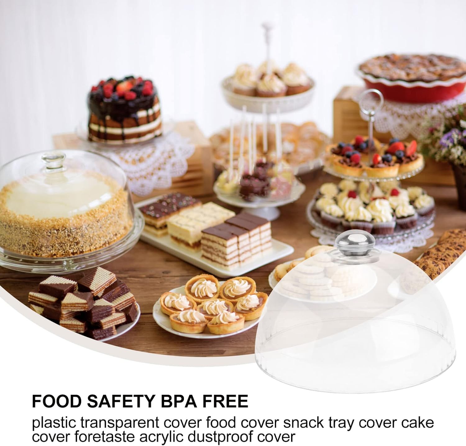 Plastic Cake Dome Cake Cover Lid for Freshness and Display Cloche Dome Cake Display Stand Cover Food Tent 6 inch Diameter