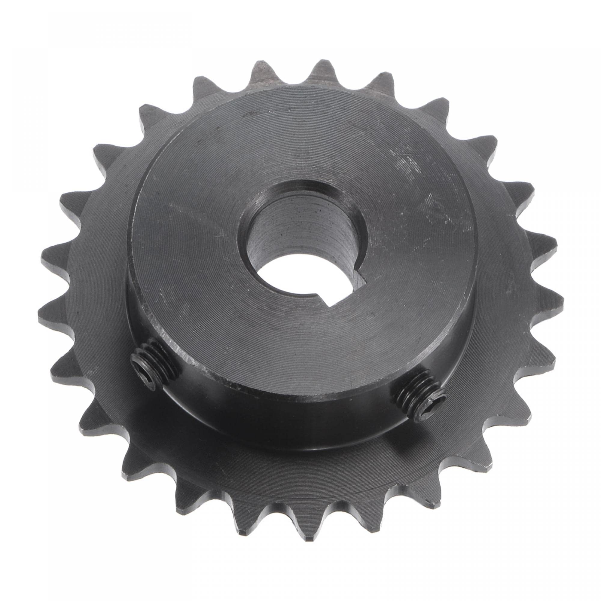 uxcell 25 Tooth Roller Sprocket, #25 Chain Single Strand 1/4" Pitch, 12mm Bore Black Oxide C45 Carbon Steel, 4x1.8mm Keyway with Set Screws for ISO