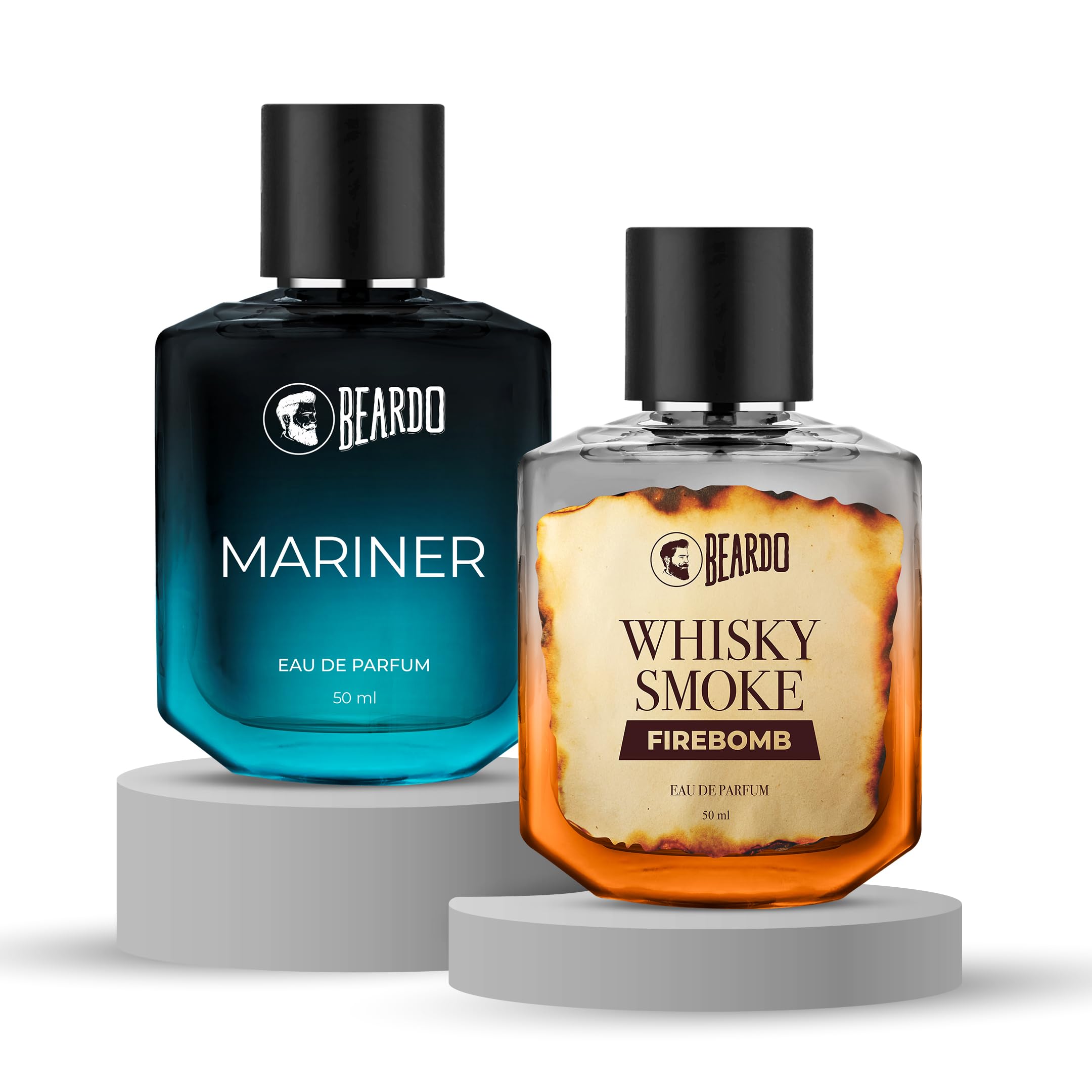 Beardo AquaFlame Perfume Set- Mariner & Whisky Smoke Firebomb Perfume for Men (50ml x 2) | Long Lasting Fragrance | Long Lasting Perfume for Men | Gift for Men | Gift for Friend