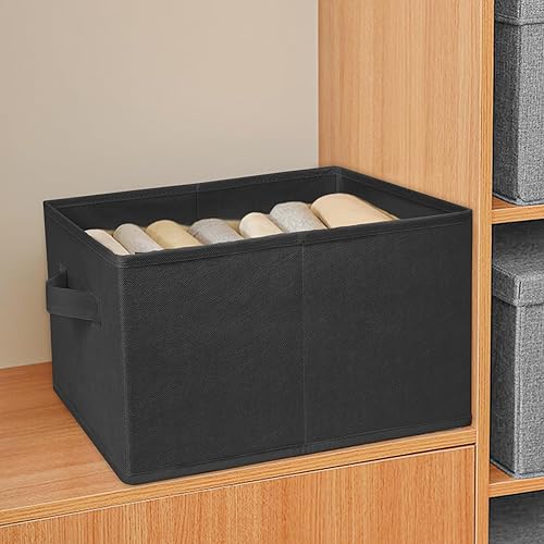 Miniatura 42 de JAKAGO Fabric Storage Bins set of 4 Rectangle Storage Baskets with Handle Foldable Closet Organizer for Clothes Towel bedding Books Collapsible