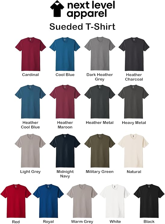Next Level Apparel 6410 Men's Sueded T-Shirts, Bulk Premium Fitted Tees, Unisex Crewneck Undershirts - Custom Color Set Pack
