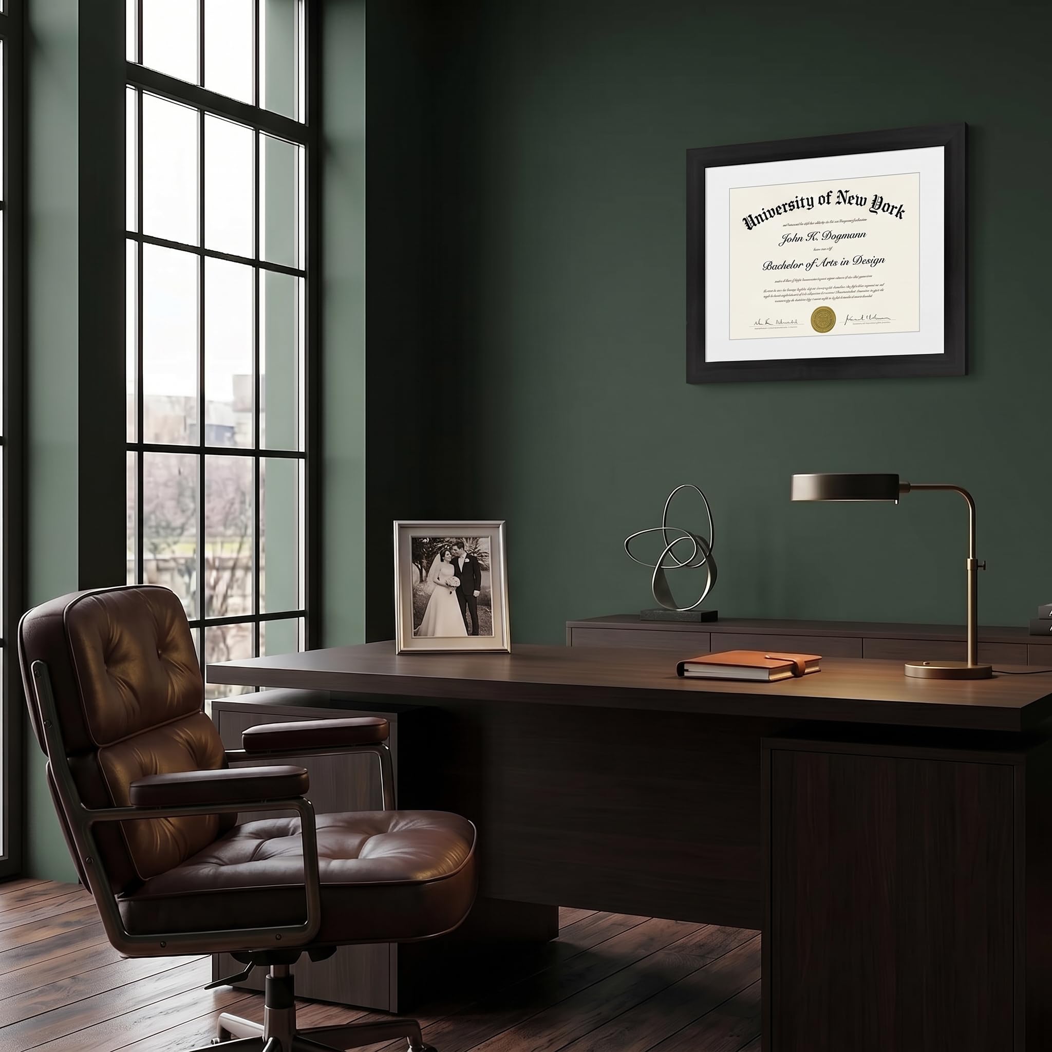Americanflat 11x14 Diploma Frame with Shatter-Resistant Glass - Use as 8.5x11 Frame with Mat or Display 11x14 Documents Without Mat - Legacy Collection - Certificate Frames for Wall Display - Black