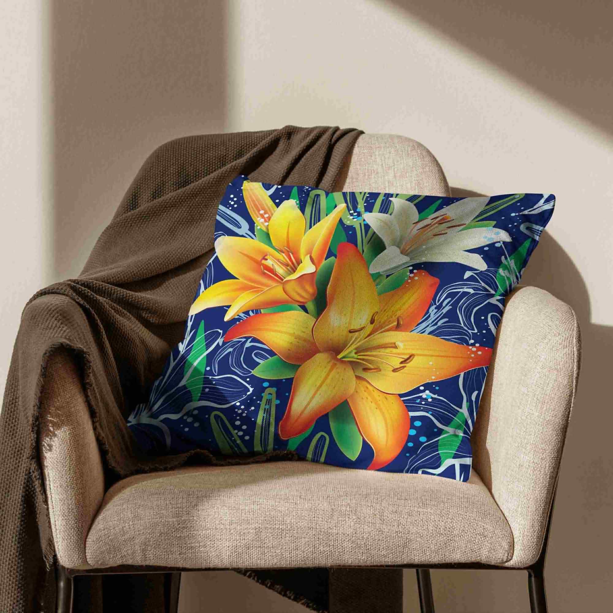 CEVAN Lino Federe Cuscini Grandi Federe Divano Esterno Fiore Fodere Per Cuscini Esterno Federe x Cuscino Divano Tessuto Stampato Per Decorazioni Murali 50x50cm,4Pcs