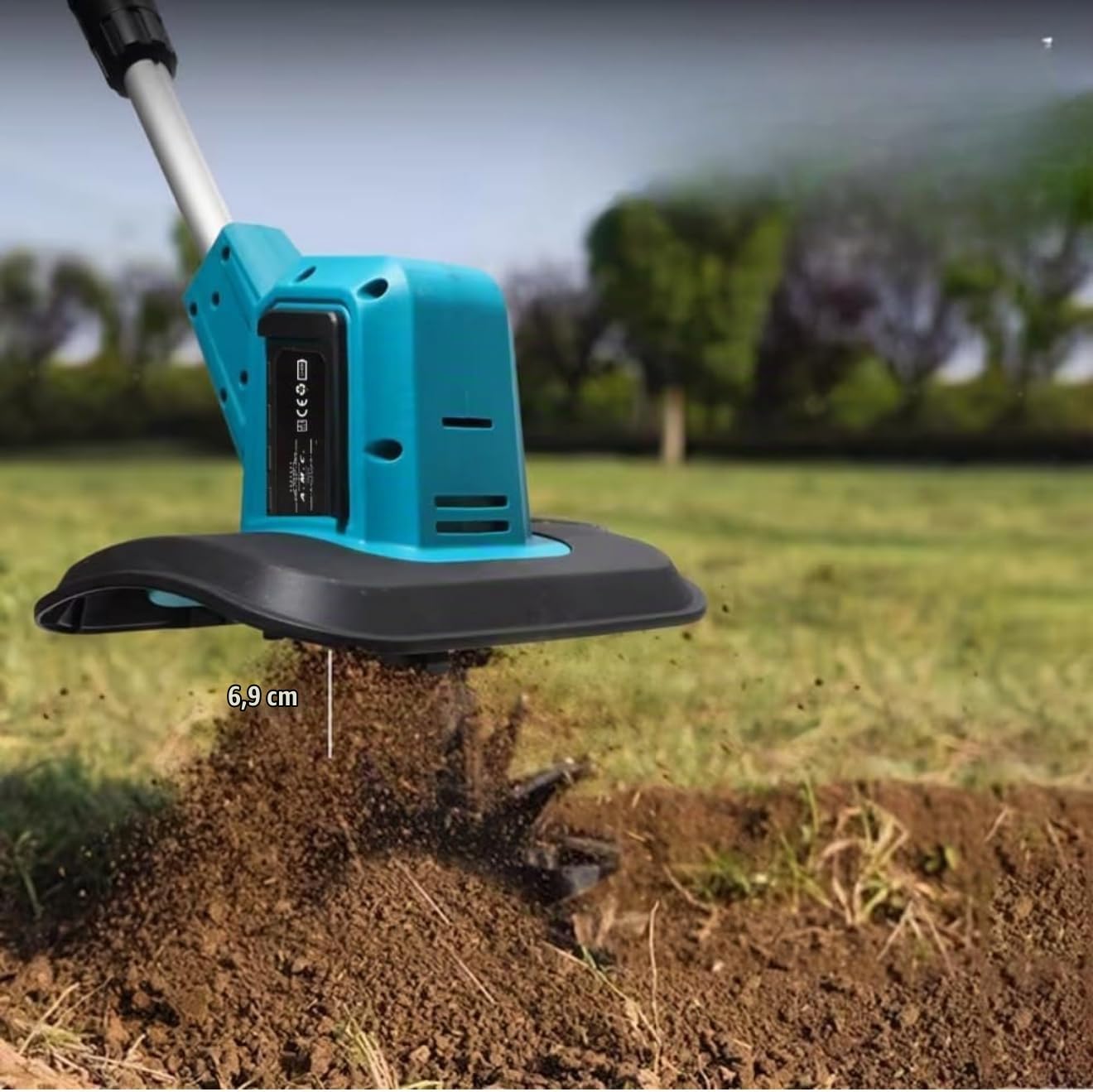 Motozappa a batteria Motozappa elettrica con motore brushless regolabile in altezza, larghezza di lavoro 20 cm Professionale
