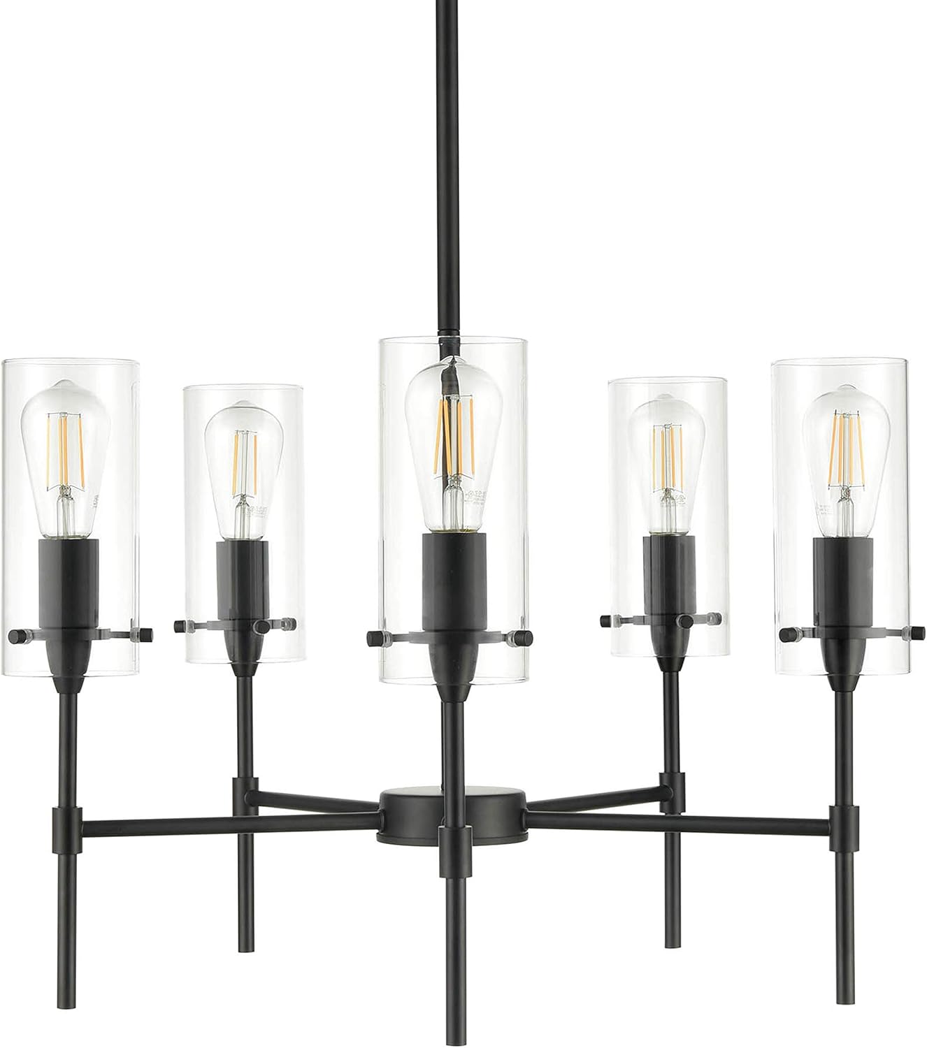 Linea di Liara Effimero 5-Light Black Chandeliers for Dining Room Farmhouse Dining Room Light Fixture Over Table Modern Kitchen Chandelier Pendant Light Fixtures, UL Listed
