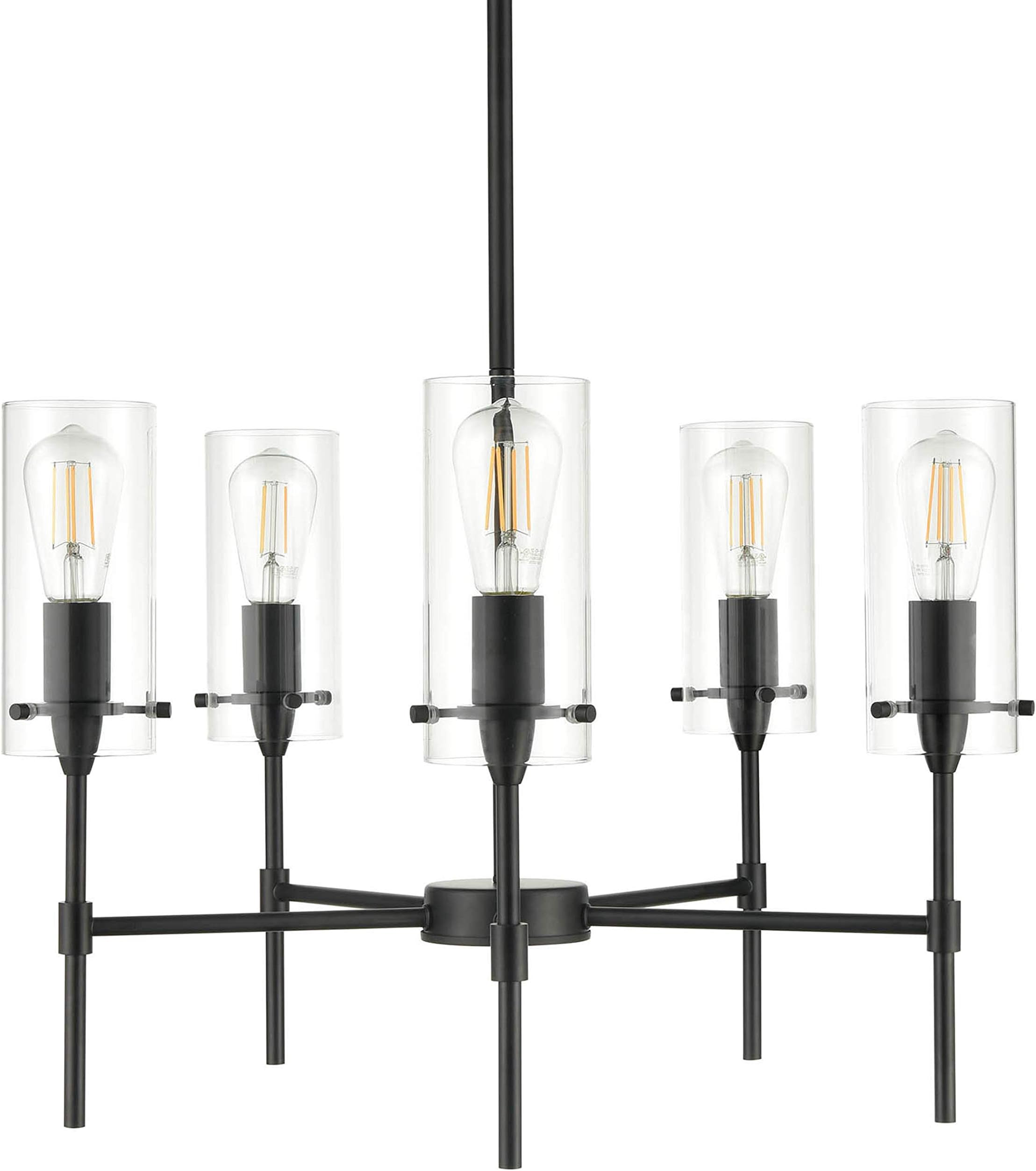 Linea di Liara Effimero 5-Light Black Chandeliers for Dining Room Farmhouse Dining Room Light Fixture Over Table Modern Kitchen Chandelier Pendant Light Fixtures, UL Listed